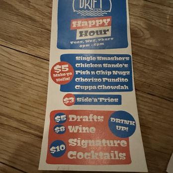 Drift - Happy hour menu varies - Seafood Near Me - Essex, Connecticut Drift - Happy hour menu varies - Seafood Near Me - Essex, Connecticut