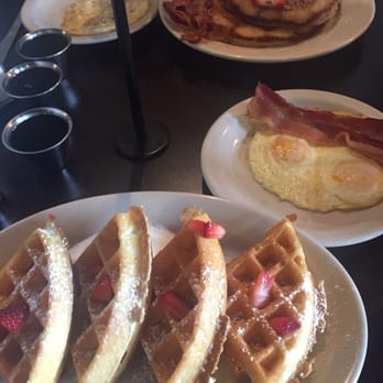 Toasterz Cafe - Belgium waffle and pancake platter. Yum! - Breakfast & Brunch Near Me - Houston, Texas Toasterz Cafe - Belgium waffle and pancake platter. Yum! - Breakfast & Brunch Near Me - Houston, Texas