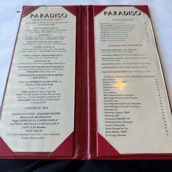 Paradiso Restaurant - Dessert menu - Italian Near Me - San Leandro, California Paradiso Restaurant - Dessert menu - Italian Near Me - San Leandro, California