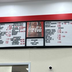 Donut King Palace - menu