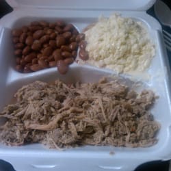 Bbq Barn - The BBQ Barn's Chopped BBQ Plate with slaw and pintos.