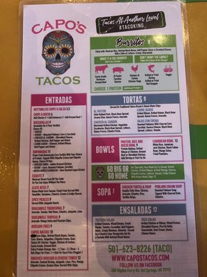 Menu photo 2 Capo's Tacos Hot Springs, AR Menu photo 2 Capo's Tacos Hot Springs, AR