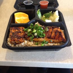 Salmon on a Bed of brown rice Salmon on a Bed of brown rice