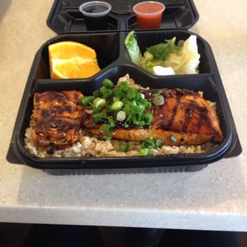 WaBa Grill - Salmon on a Bed of brown rice - Fast Food Near Me - Panorama City, California WaBa Grill - Salmon on a Bed of brown rice - Fast Food Near Me - Panorama City, California