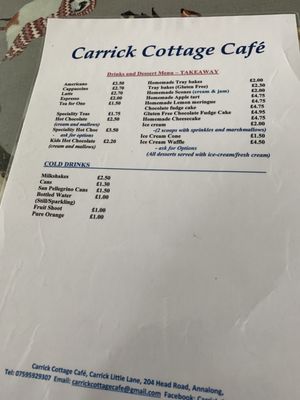 Menu photo 2 Carrick Cottage Cafe Annalong, NYM