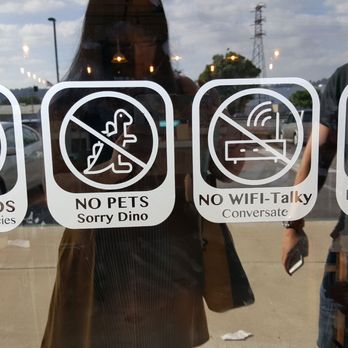 Aroma Craft Coffee - Hilarious signs at the door! Very cute :D - Coffee Roasteries Near Me - Walnut, California