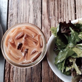 The Roost - Ice coffee with a salad (with their special made salad dressing) very good!! Meal came up to about $8.00 :-) - Coffee & Tea Near Me - Northampton, Massachusetts The Roost - Ice coffee with a salad (with their special made salad dressing) very good!! Meal came up to about $8.00 :-) - Coffee & Tea Near Me - Northampton, Massachusetts