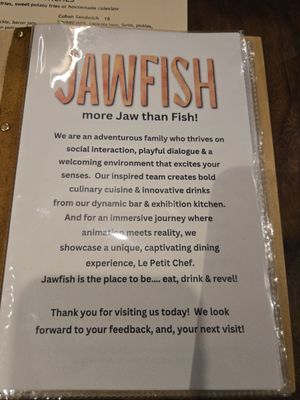 Menu photo 6 Jawfish Portland, OR