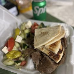 Open Open-Face Gyro with Side Salad