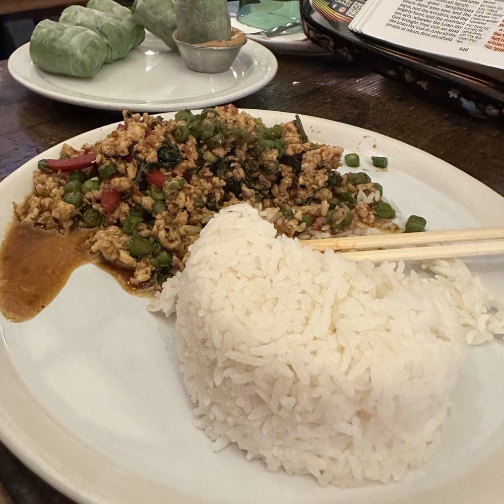 Yimm - Basil chicken with rice - Thai Near Me - Oakland, California Yimm - Basil chicken with rice - Thai Near Me - Oakland, California