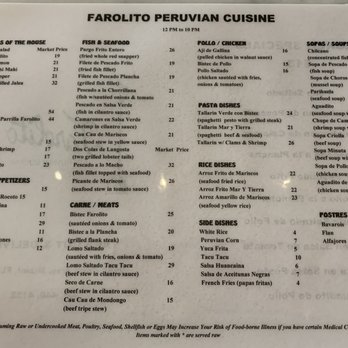 Farolito Peruvian Cuisine - Menu - Latin American Near Me - Miami, Florida Farolito Peruvian Cuisine - Menu - Latin American Near Me - Miami, Florida