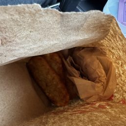 Hash browns thrown in bag Hash browns thrown in bag