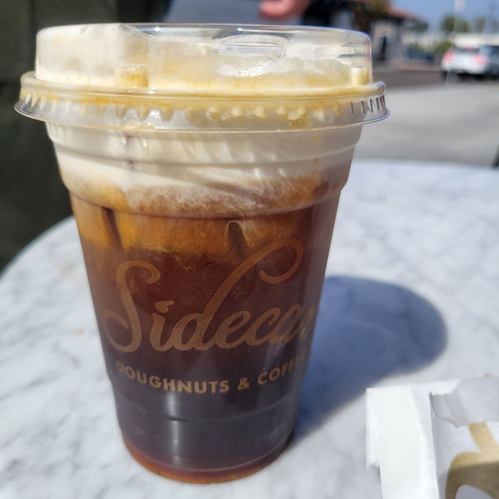 Sidecar Doughnuts & Coffee - Iced coffee with vanilla flavor plus vanilla cold foam (did not taste vanilla...) - Donuts Near Me - Manhattan Beach, California Sidecar Doughnuts & Coffee - Iced coffee with vanilla flavor plus vanilla cold foam (did not taste vanilla...) - Donuts Near Me - Manhattan Beach, California