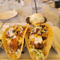 Chart Room - Swordfish Tacos with Homemade Potato Salad and Anchovie Butter