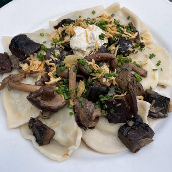 Otherlands Beer - Mushroom & kraut pierogies (vegan) - Breweries Near Me - Bellingham, Washington Otherlands Beer - Mushroom & kraut pierogies (vegan) - Breweries Near Me - Bellingham, Washington