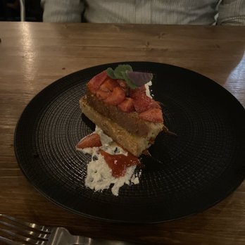 3128 Social House - Olive oil cake with macerated strawberries - Gastropubs Near Me - Albuquerque, New Mexico