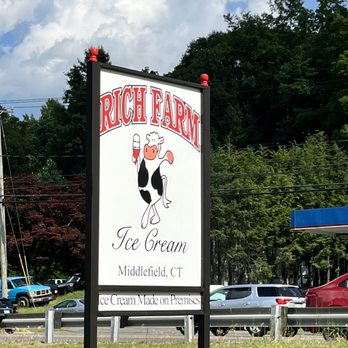 Rich Farm Ice Cream - You'll be looking for this sign for good old fashioned home made ice cream! - Ice Cream & Frozen Yogurt Near Me - Middlefield, Connecticut Rich Farm Ice Cream - You'll be looking for this sign for good old fashioned home made ice cream! - Ice Cream & Frozen Yogurt Near Me - Middlefield, Connecticut