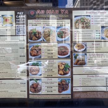 Ar Har Ya - Menu - Burmese Near Me - San Francisco, California
