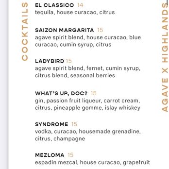 Saizon - Drinks Menu - New American Near Me - Fresno, California
