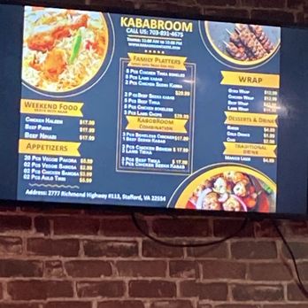 Stafford Kabob Room - Menu - Halal Near Me - Stafford, Virginia