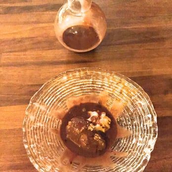 Rustic Stone - Chocolate Soup over Chocolate Mousse. This photo doesn't do the presentation justice because, like a starved chocolate vampire, I dove in. - New American Near Me - Dublin, D