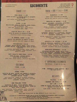 Menu photo 5 Escondite Montreal, QC