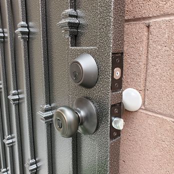 Tiarra Iron Works - Very considerate to installed a protector in between the lock and wall. The color of the dual locks matching with the paint perfectly. - Fences & Gates Near Me - Las Vegas, Nevada Tiarra Iron Works - Very considerate to installed a protector in between the lock and wall. The color of the dual locks matching with the paint perfectly. - Fences & Gates Near Me - Las Vegas, Nevada
