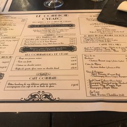Le Cyrano - Menu