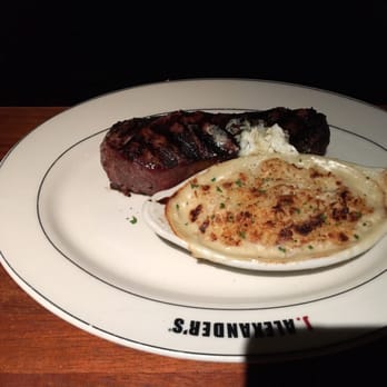 J. Alexander's - NY Strip with Mac and Cheese - New American Near Me - San Antonio, Texas J. Alexander's - NY Strip with Mac and Cheese - New American Near Me - San Antonio, Texas