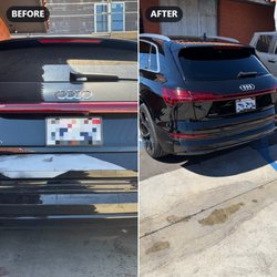 New International Auto Body Shop - AUDI Q8 ETRON Rear Bumper repair. The customer brought his vehicle with previous bodywork and we repaired it the right way!