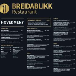 Breidablikk Restaurant - Menu part 1