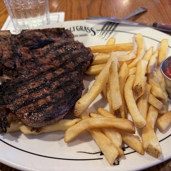 Saltgrass Steak House - A very well done T-bone steak and yummy fries - Steakhouses Near Me - San Antonio, Texas Saltgrass Steak House - A very well done T-bone steak and yummy fries - Steakhouses Near Me - San Antonio, Texas
