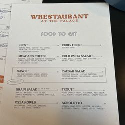 Wrestaurant At The Palace - Menu