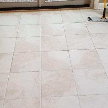 Alpine Professional Carpet Care - Sealing the tile floor after tile and grout cleaning in Utah County - Carpet Cleaning Near Me