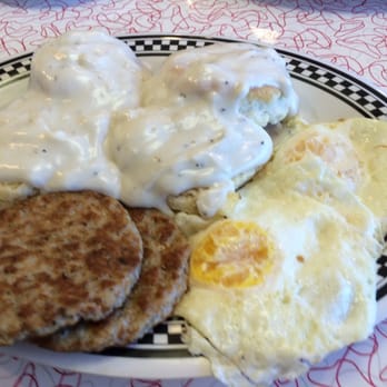 Penny's Diner - Deluxe biscuits and gravy with eggs and sausage - Sandwiches Near Me - Santa Teresa, New Mexico