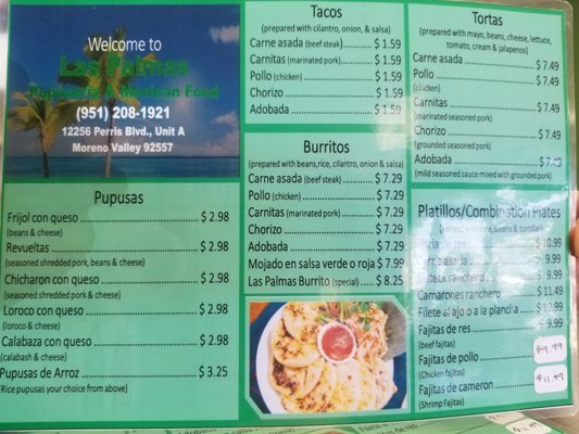 Menu photo 6 Pupusería La Sierra Moreno Valley, CA