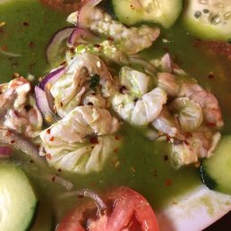 Aguachiles--delicious!! Presentation doesn't do it justice.