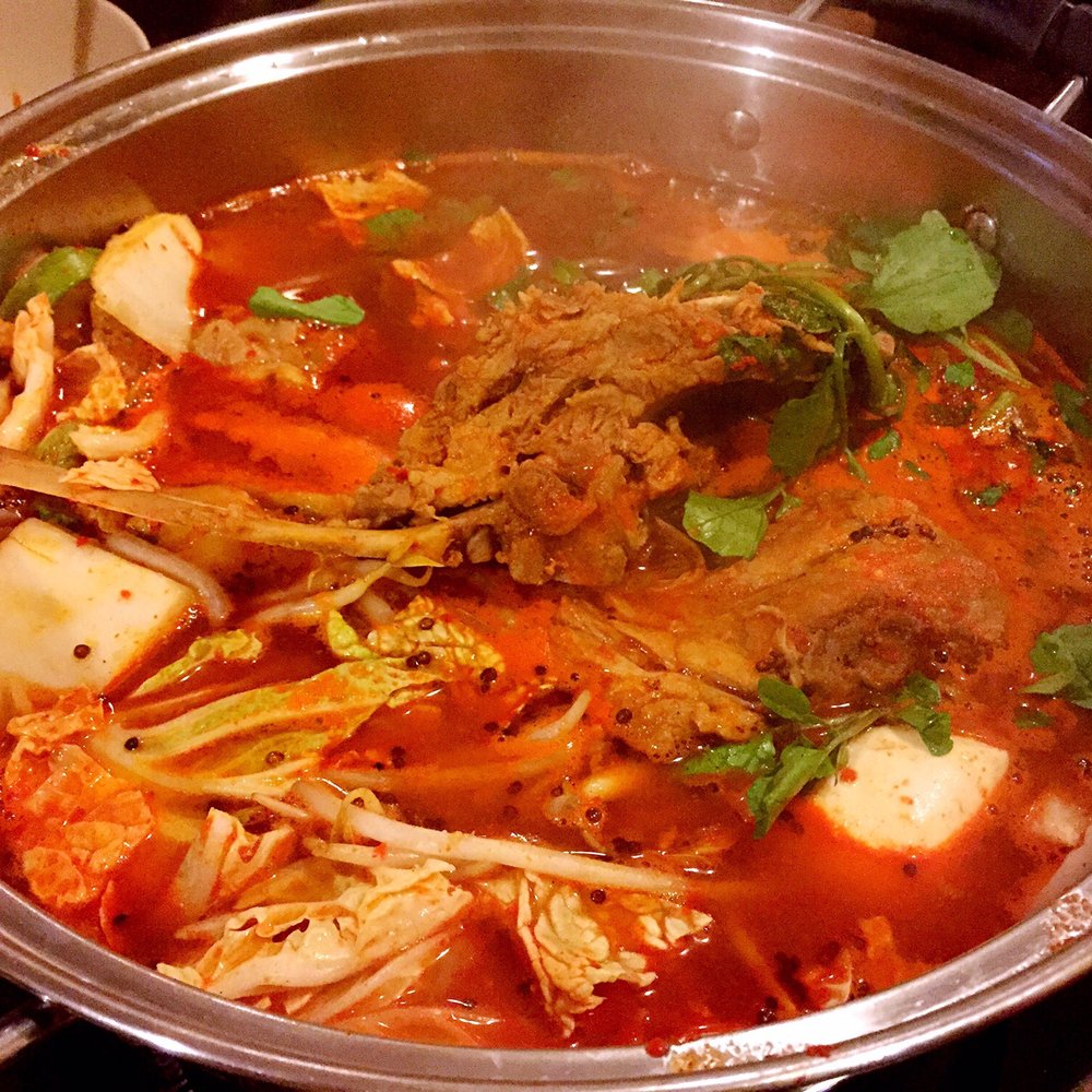 Hanmaru - Gamja Tang B! Mid-size with 4 bones. Not spicy for Asians, but a little bit spicy for Americans. - Korean Near Me - Allston, Massachusetts Hanmaru - Gamja Tang B! Mid-size with 4 bones. Not spicy for Asians, but a little bit spicy for Americans. - Korean Near Me - Allston, Massachusetts