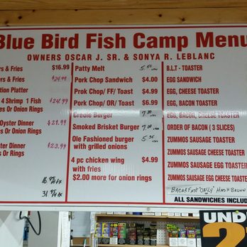 Bluebird Fish Camp - New American Near Me - Orange, Texas