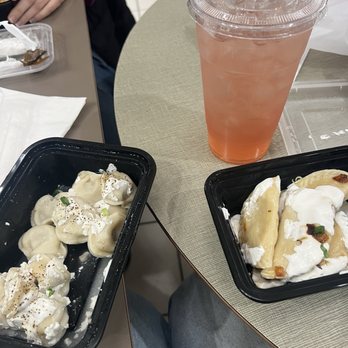 Babushka's Kitchen - Pelmeni (beef and pork dumplings), Vareneki (potato and onion pierogi), and kombat (sweet, fruity drink made daily!) - Food Trucks Near Me