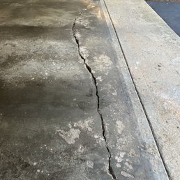 Huge crack that spanned the width of the garage