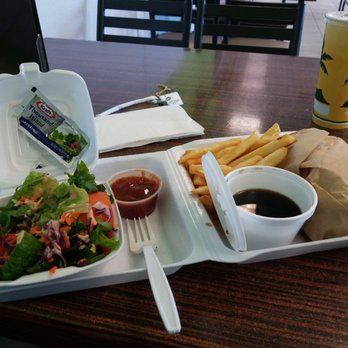 Pine Tree Cafe - French dip with fries and a fresh tossed salad - Breakfast & Brunch Near Me - Kailua-Kona, Hawaii
