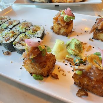 Water + Flour - Spicy ahi tuna roll, crispy rice with ahi tuna - Sushi Bars Near Me - Tampa, Florida Water + Flour - Spicy ahi tuna roll, crispy rice with ahi tuna - Sushi Bars Near Me - Tampa, Florida