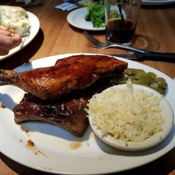 Cheddar's Scratch Kitchen - BBQ chicken and ribs with rice and green beans - American Near Me - Albuquerque, New Mexico