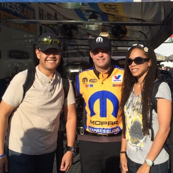 NHRA Finals - Us with this year's Funny Car Champion Matt Hagan! - Race Tracks Near Me - Pomona, California