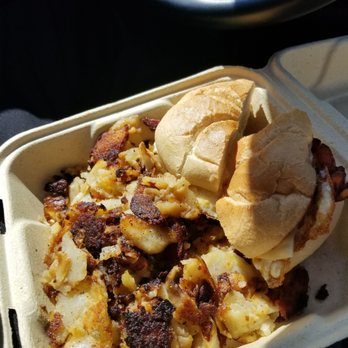 Huxley's Bookmark Cafe - Bacon, egg and cheese with hash browns - American Near Me - Meriden, Connecticut Huxley's Bookmark Cafe - Bacon, egg and cheese with hash browns - American Near Me - Meriden, Connecticut