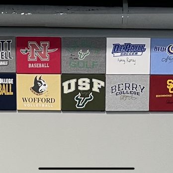 Physical Education - Wall of college athletes that have trained with the PE team. - Gyms Near Me - Jacksonville, Florida Physical Education - Wall of college athletes that have trained with the PE team. - Gyms Near Me - Jacksonville, Florida