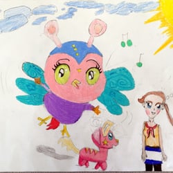 Cartoon designed by a 6 years old student
