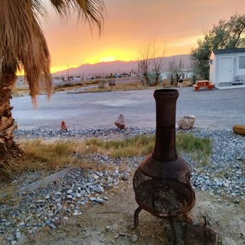 Delight's Hot Springs - Parking lot sunset - Resorts Near Me - Tecopa, California Delight's Hot Springs - Parking lot sunset - Resorts Near Me - Tecopa, California