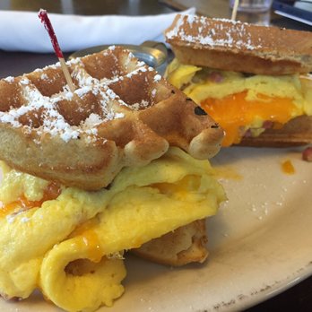 Syrup Cherry Creek - egg, ham, and cheese waffle sliders - American Near Me - Denver, Colorado Syrup Cherry Creek - egg, ham, and cheese waffle sliders - American Near Me - Denver, Colorado